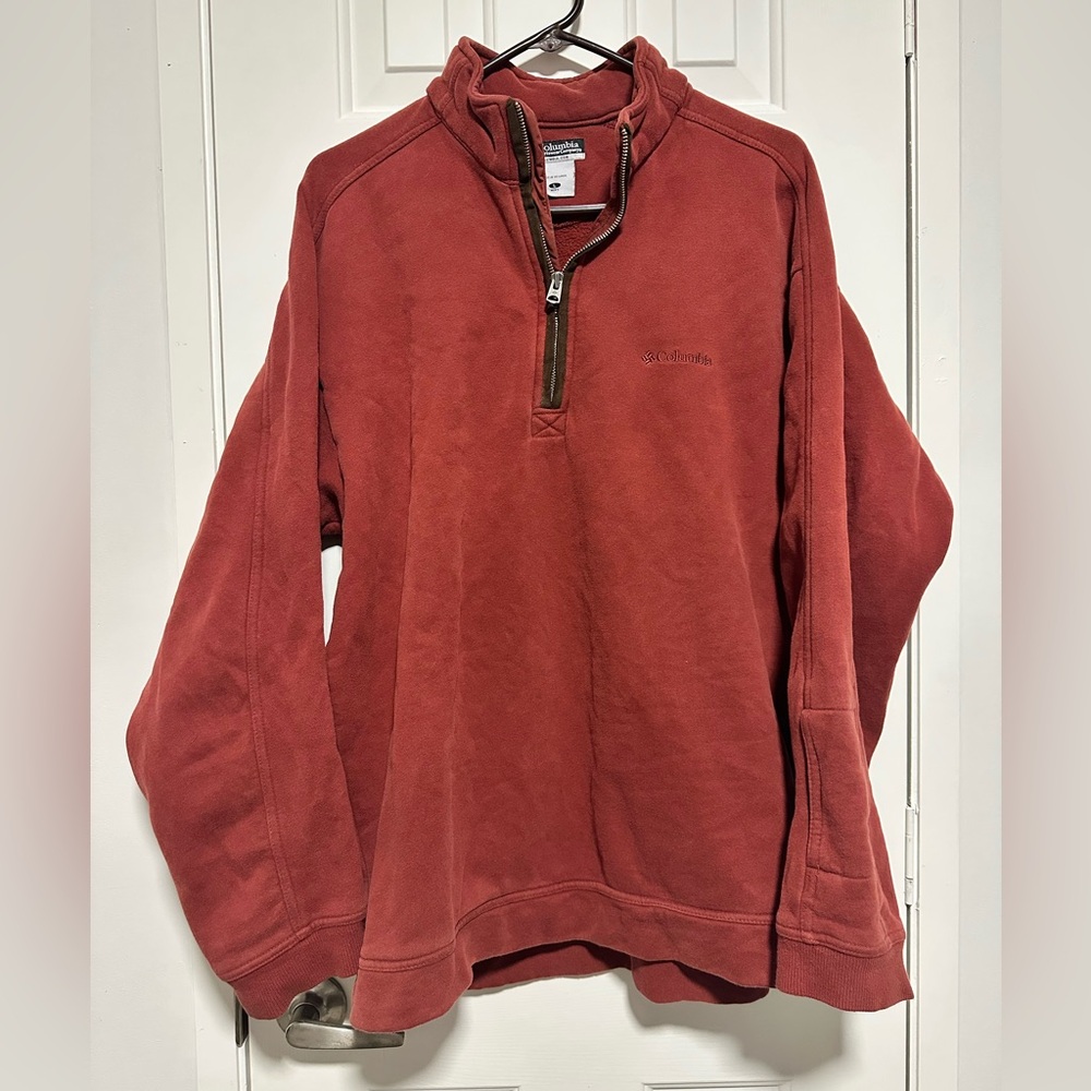 Columbia Men's Brick Red Zip-Up Sweater